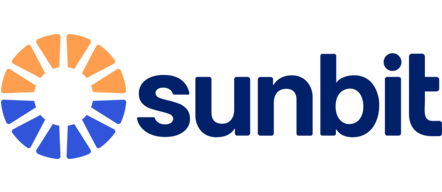Sunbit logo featuring orange and blue circular design with company name in dark blue text.