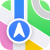 Colorful map with location pin icon marking dental practice address
